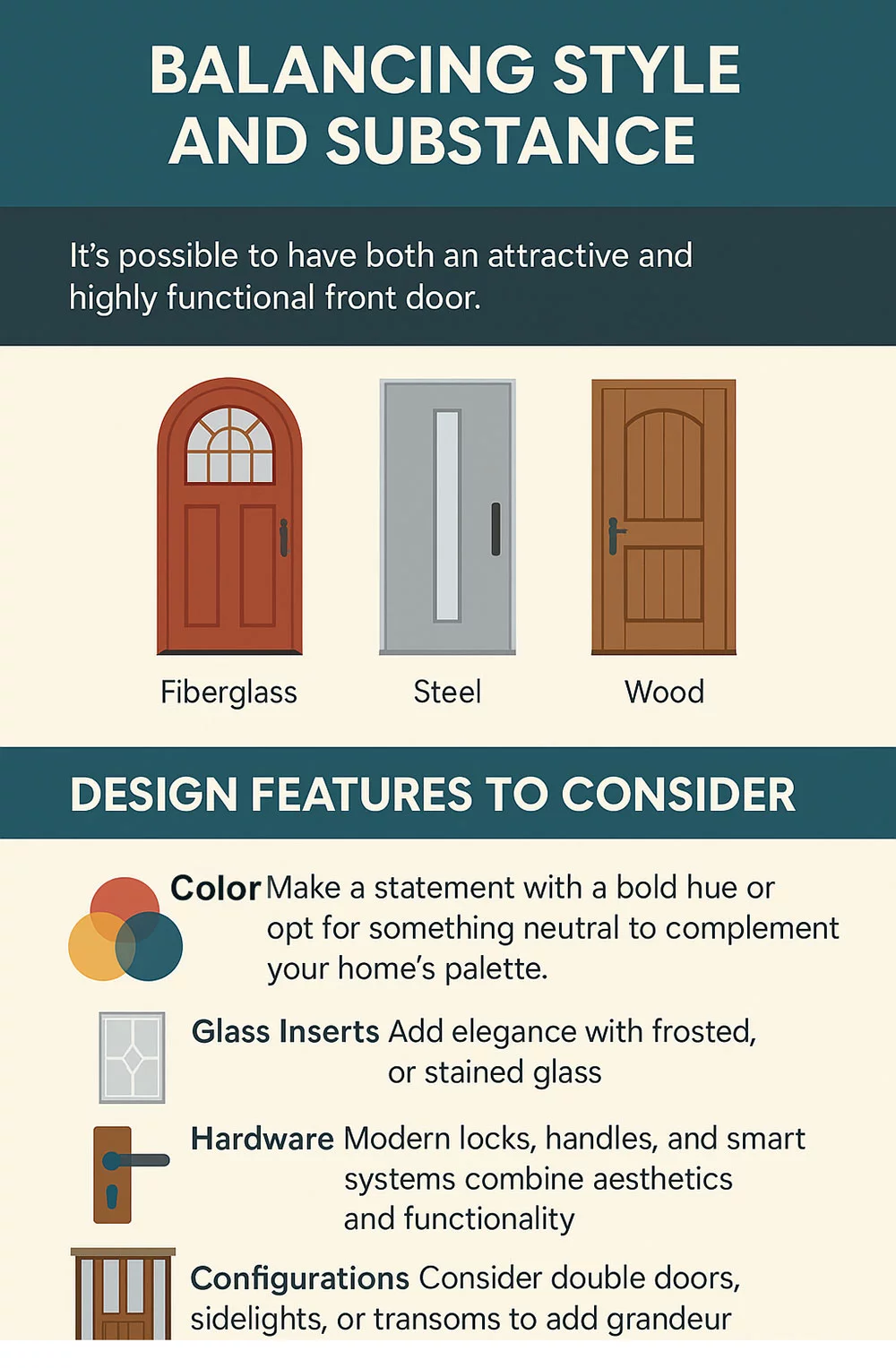Infographic on Balancing Style and Substance for Your Front Door